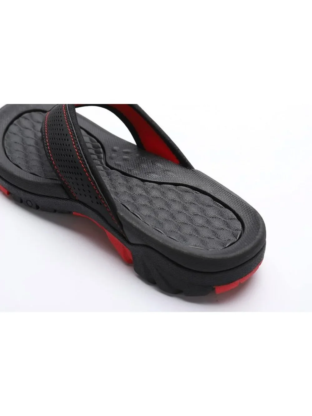 Men's Black And Red Beach Flip-Flops Water Outdoor Athletic Thong Sandal Slipper